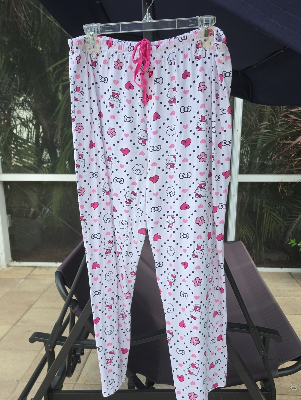 HELLO KITTY White and Pink Character Print Pajama Pants